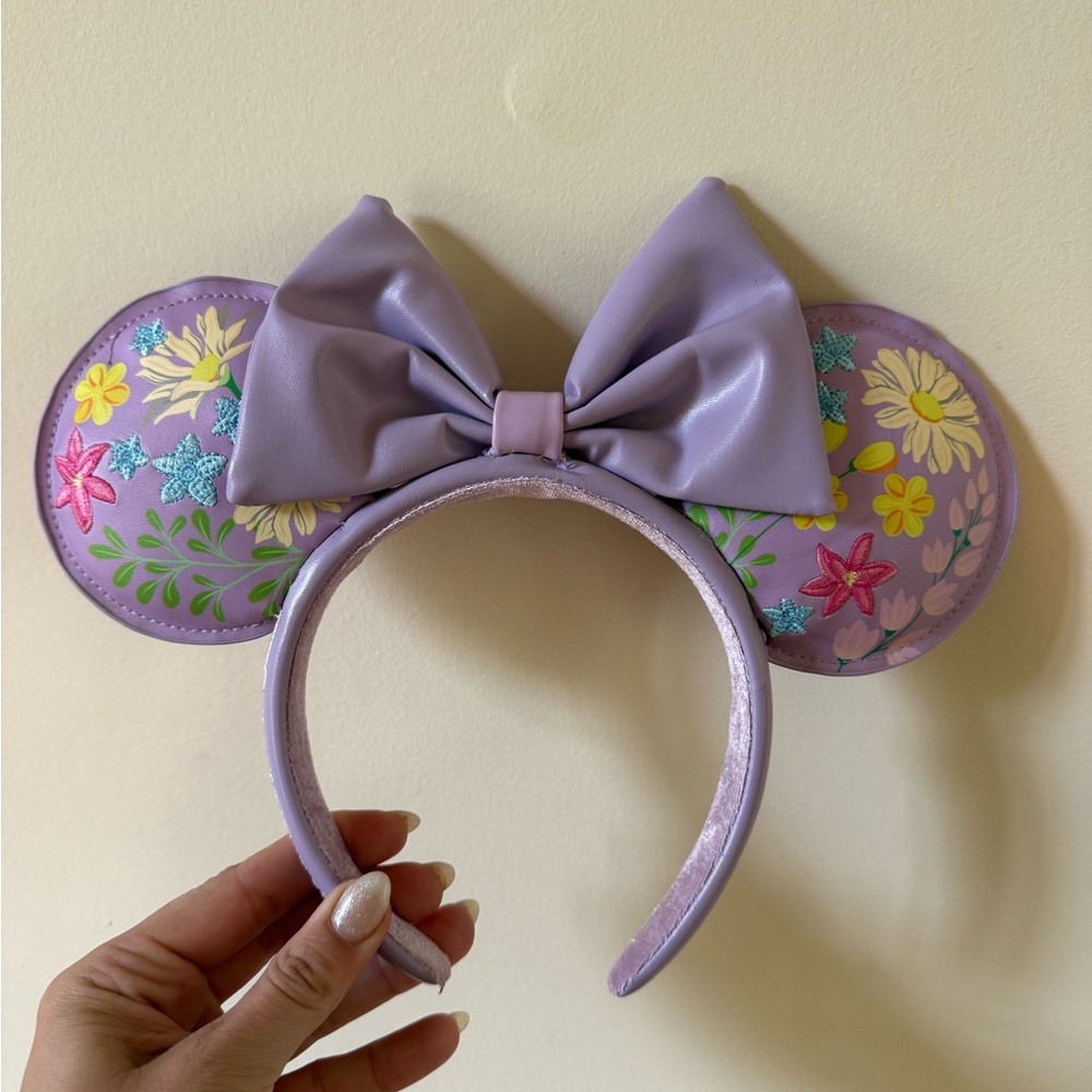 Disney Lavender Floral Minnie Mouse Ears Headband
